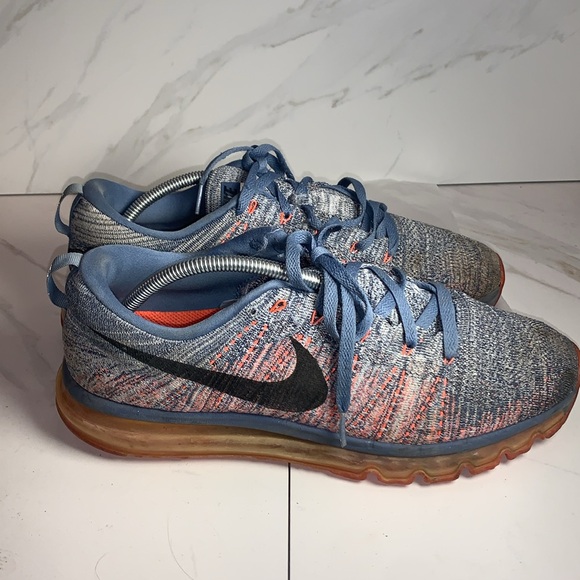 Nike Flyknit Air Max Ocean Fog Crimson 2015 Runners (Size 12) - Picture 2 of 8